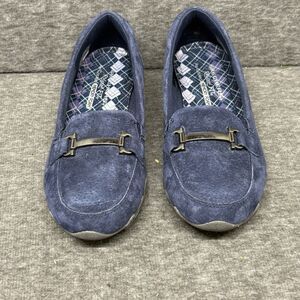 SKECHERS RELAXED FIT MEMORY FOAM WOMEN SHOES SIZE 8 M BLUE SUEDE LEATHER